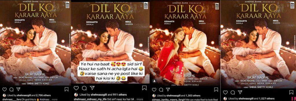 SidNaazLovers humorously transform Shehnaaz Gill’s picture with Sidharth Shukla in the #FirstLookOfDilKoKaraarAaya SidNaazLovers