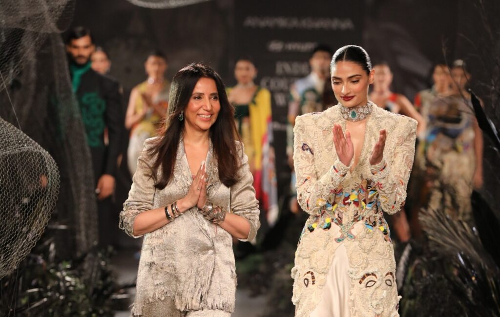 ANAMIKA KHANNA attending FDCI Hyundai India Couture Week in partnership with Reliance Brands ANAMIKA KHANNA AND ATHIYA SHETTY