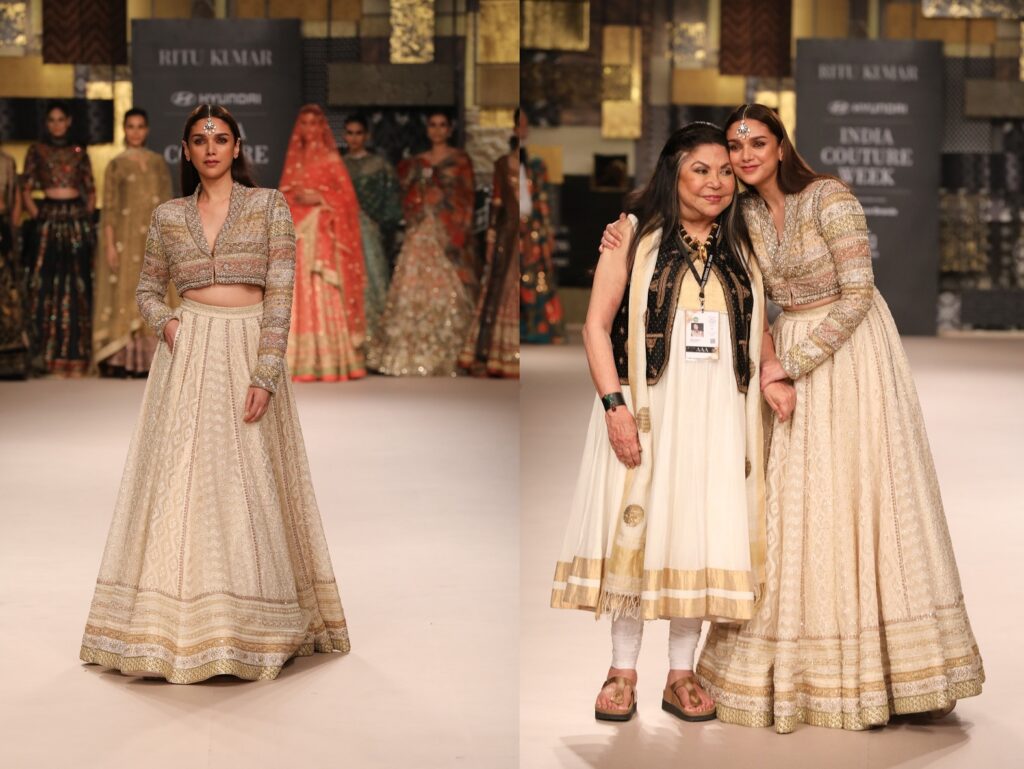 Ritu Kumar attending the FDCI Hyundai India Couture Week