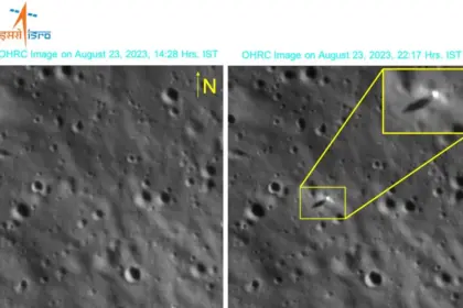 ISRO releases pictures and video rover of Chandrayaan-3 lander taken