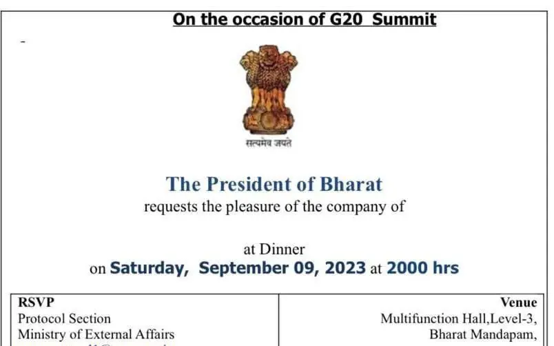 India's Name Change to 'Bharat'