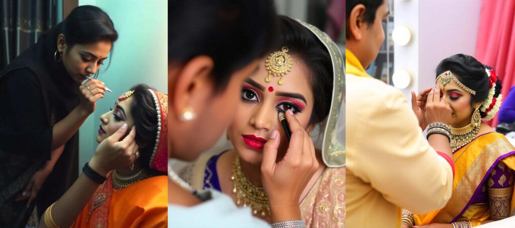 Top 10 Makeup Artists in Delhi: Enhancing Beauty with Expertise Top makeup artists in Delhi for bridal and party makeup, featuring Guddu Singh and Lovely Jaiswal.