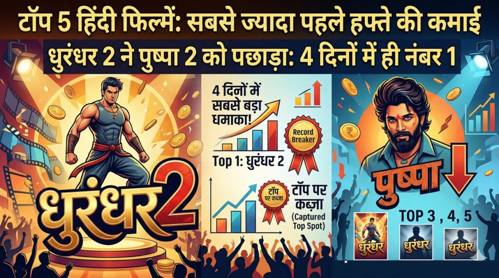 Top 5 Biggest First Week Grossers in Hindi: Dhurandhar 2 Beats Pushpa 2 to Claim No.1 Spot highest first week grossers Hindi