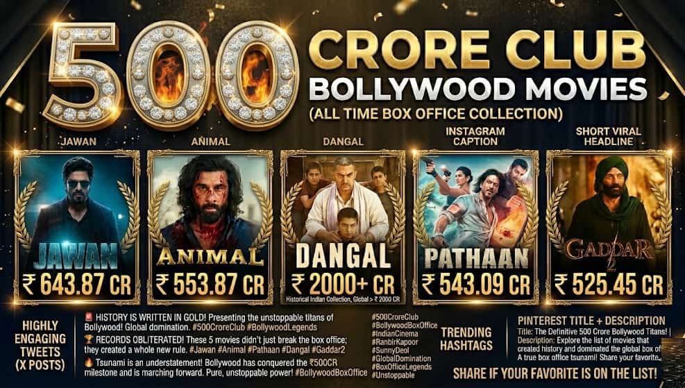 500 Crore Club Bollywood Movies List