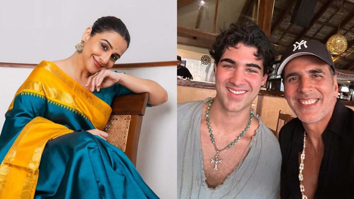Akshay Kumar with son Aarav and Vidya Balan in Bhool Bhulaiyaa news